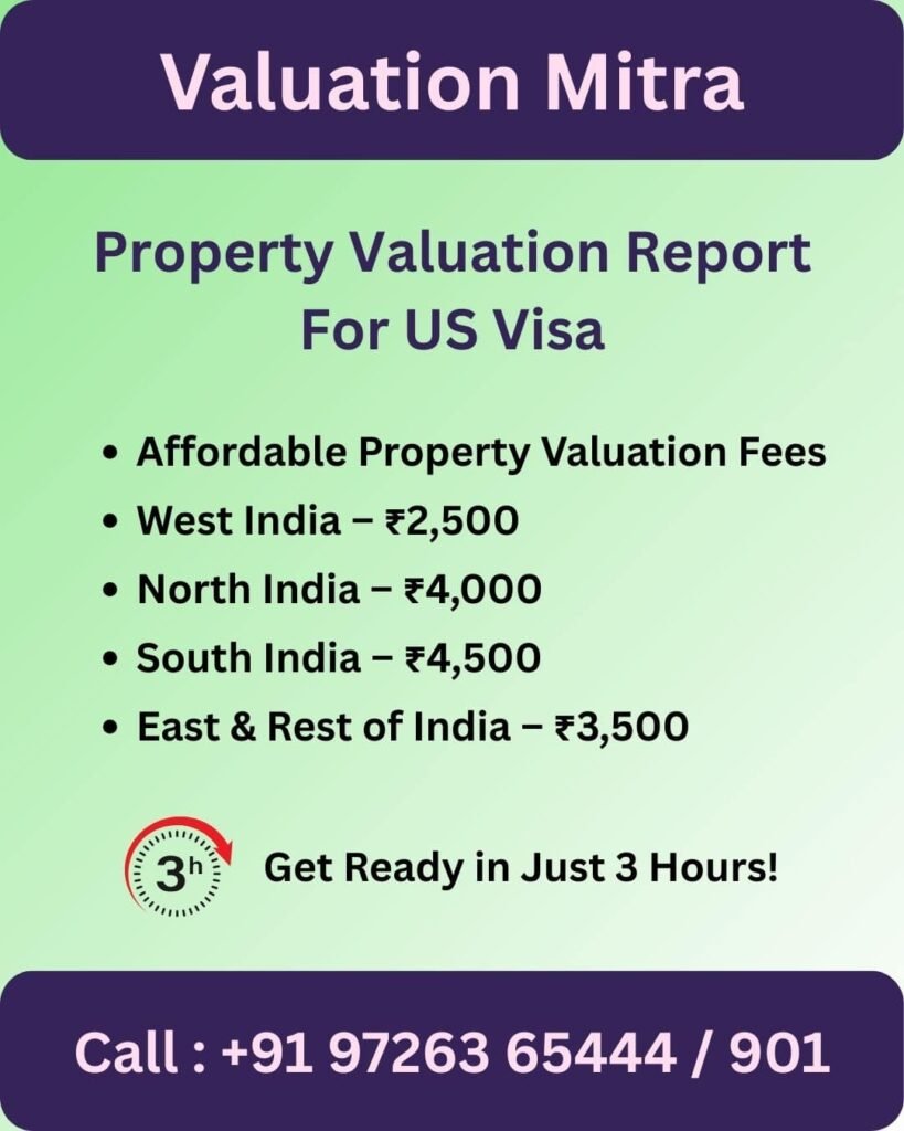 Property Valuation report for US Visa Charges