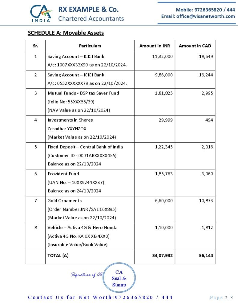 Net Worth Certificate Format-0002